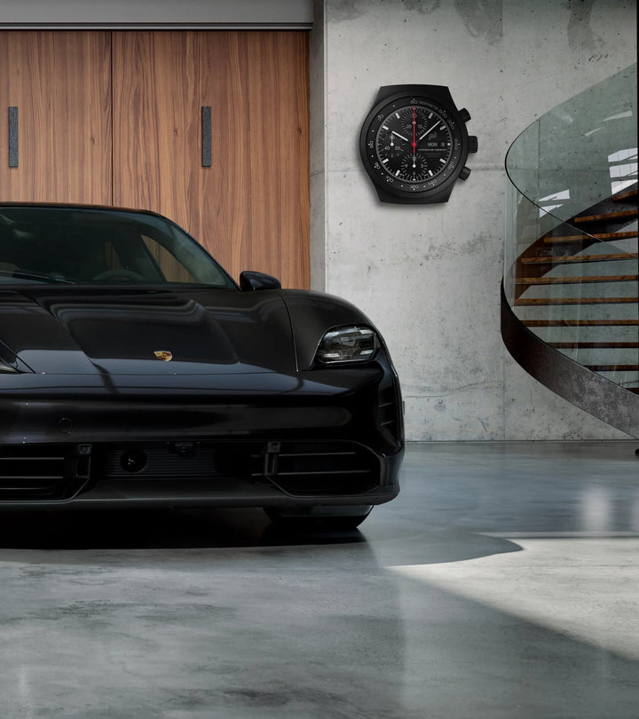 Chronograph 1 All Black Wall Clock